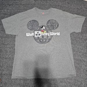 Disney World Mickey Mouse Globe T-Shirt Gray XL